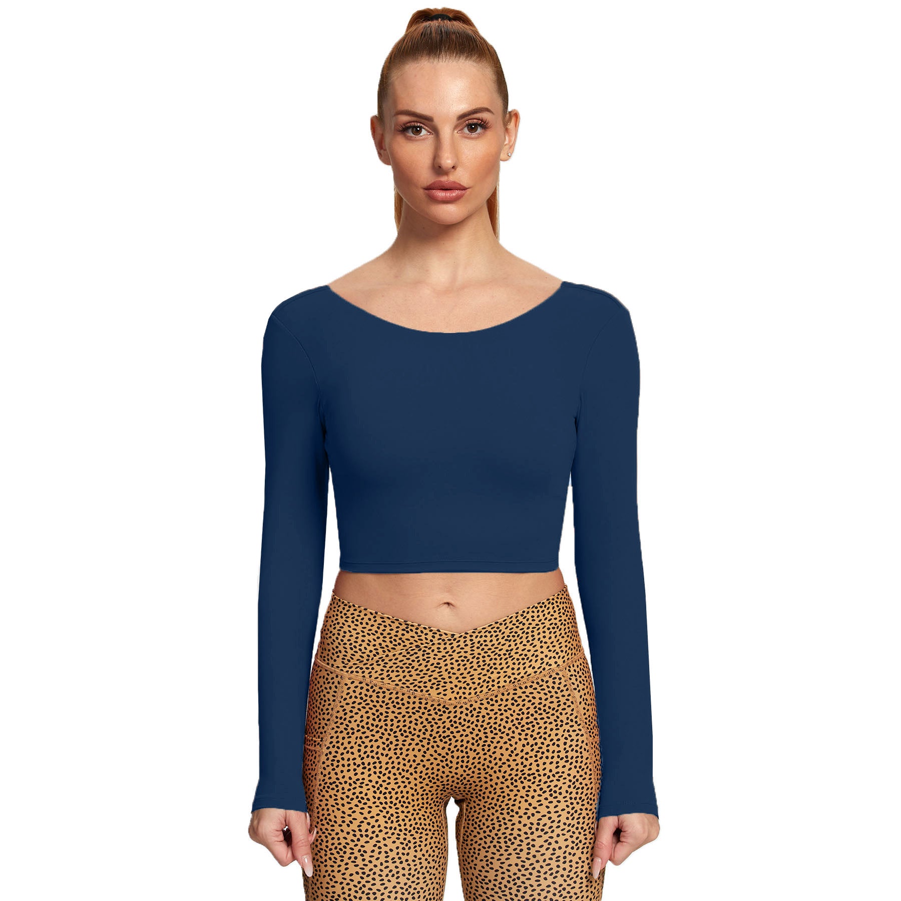 Aoxjox "Emma" Twist Back Long Sleeve Crop