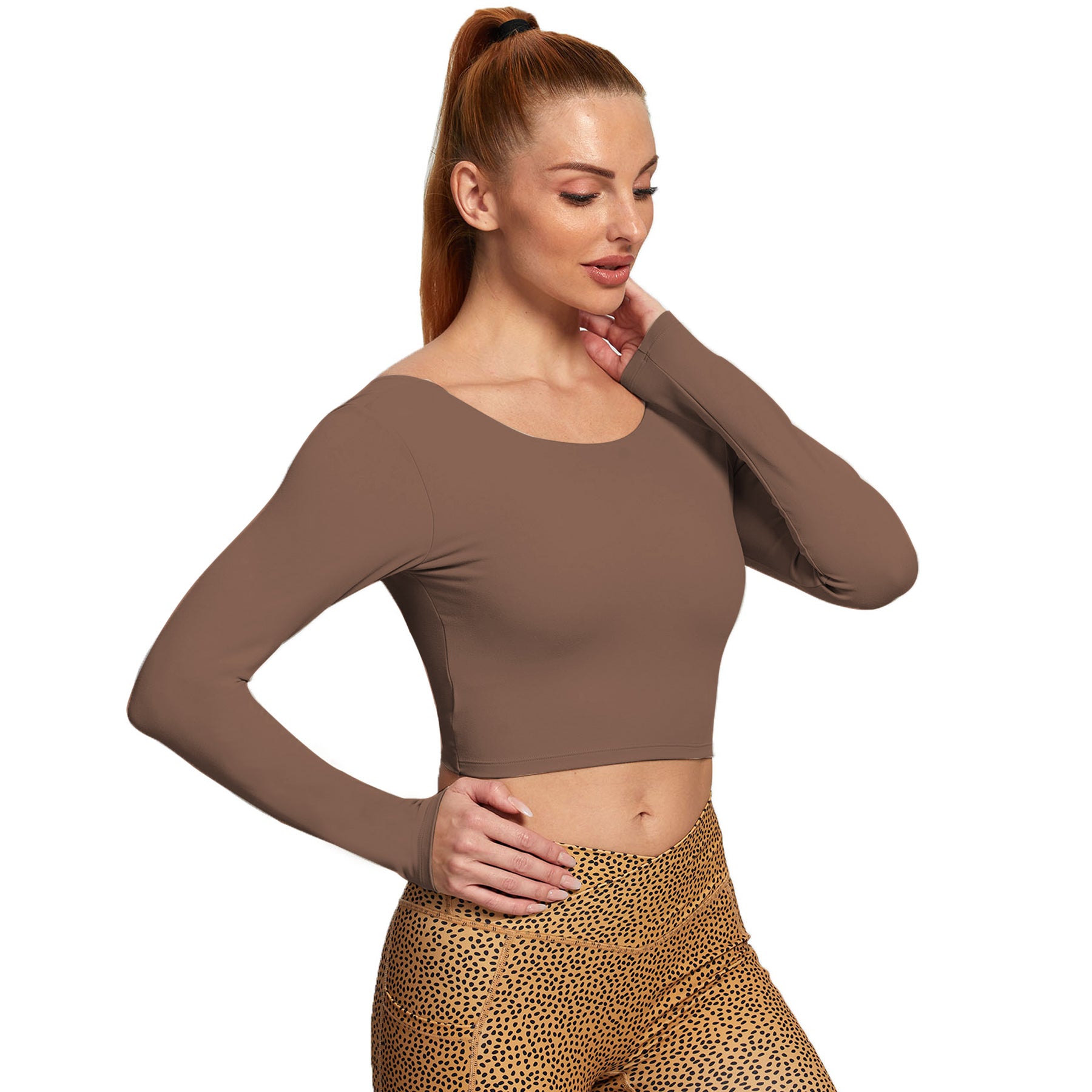 Aoxjox "Emma" Twist Back Long Sleeve Crop