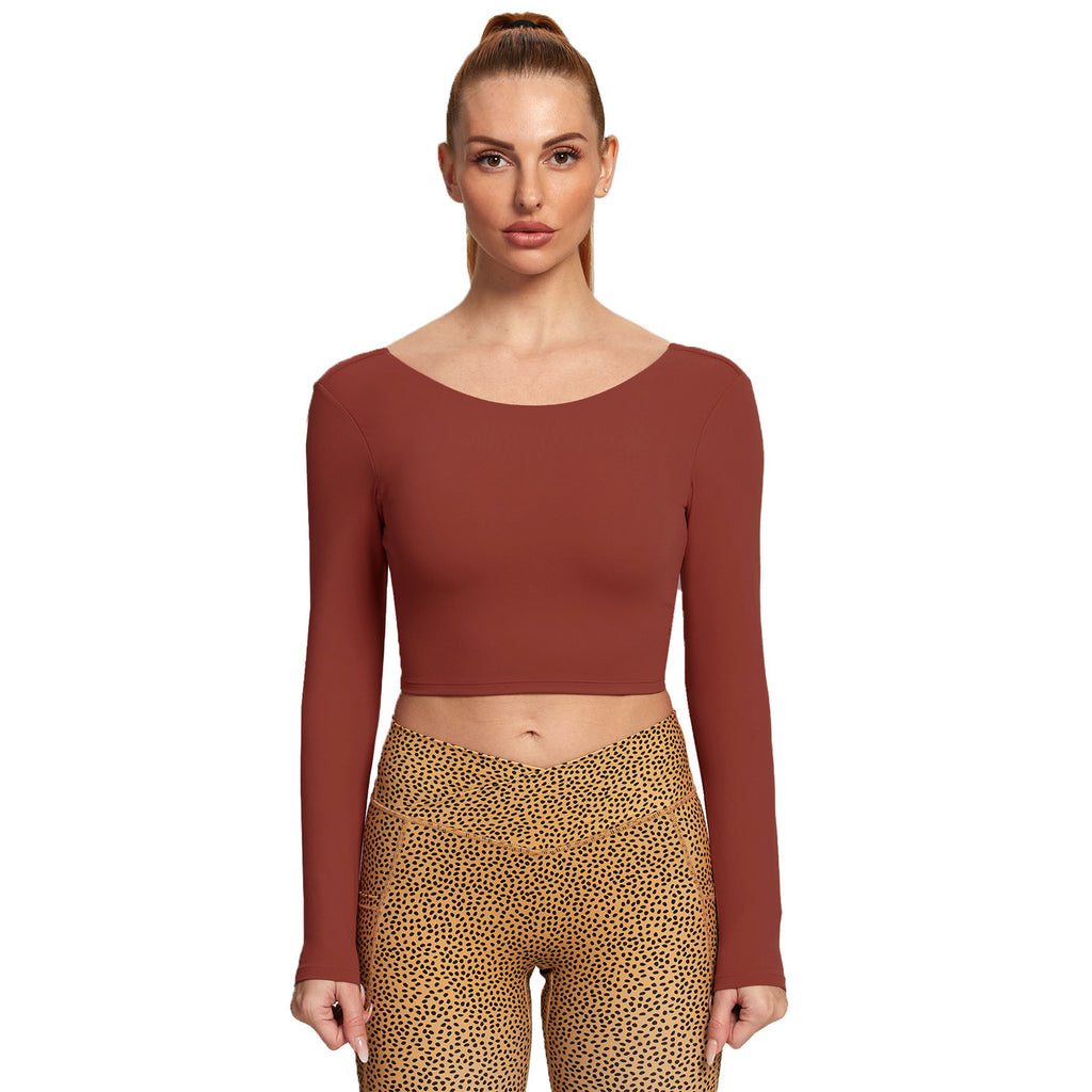 Aoxjox "Emma" Twist Back Long Sleeve Crop