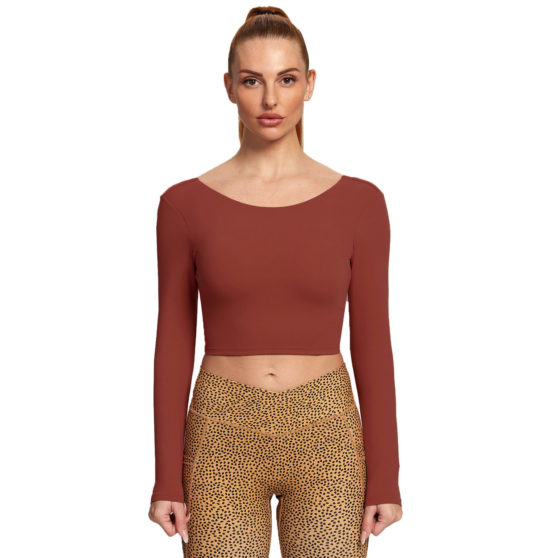 Aoxjox "Emma" Twist Back Long Sleeve Crop