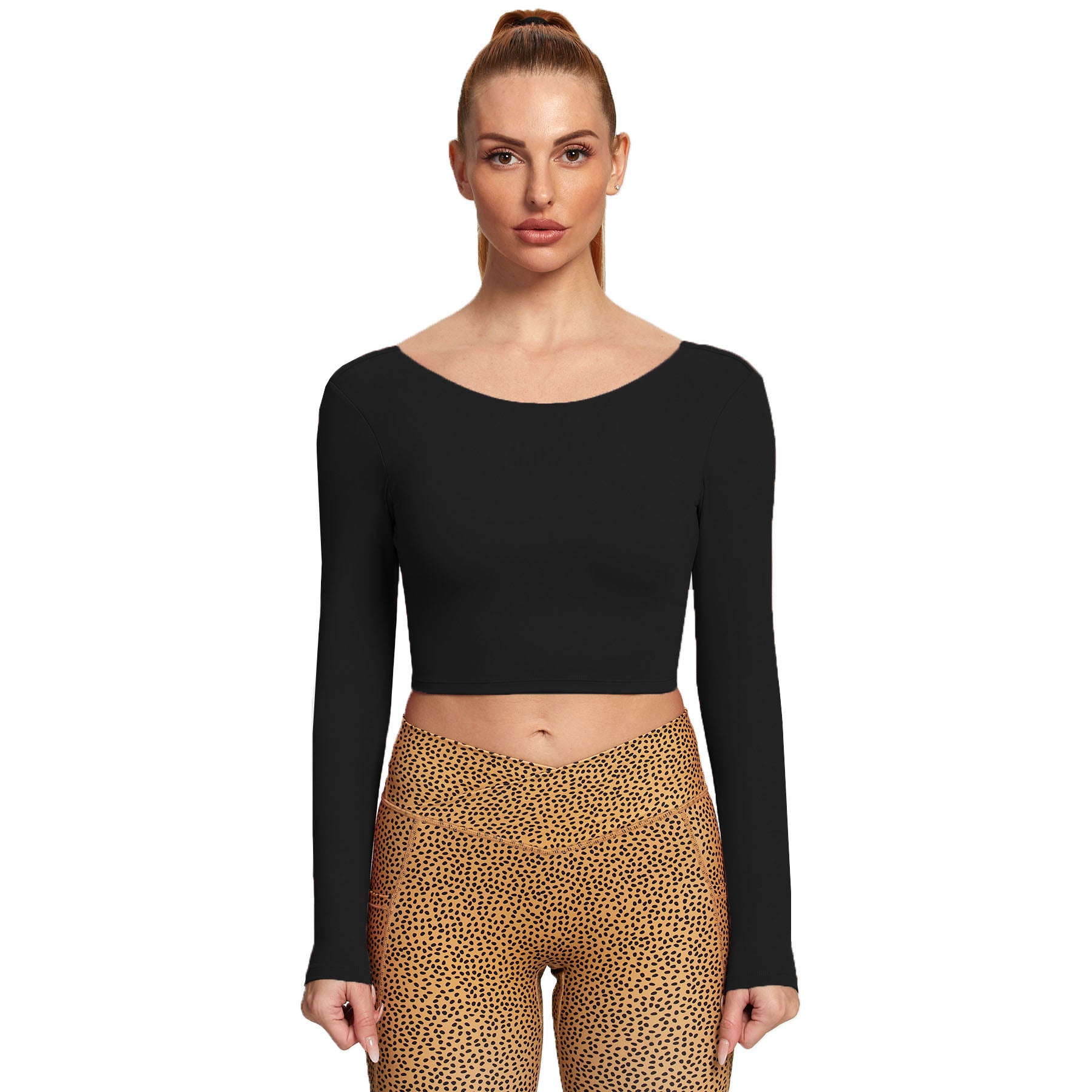 Aoxjox "Emma" Twist Back Long Sleeve Crop