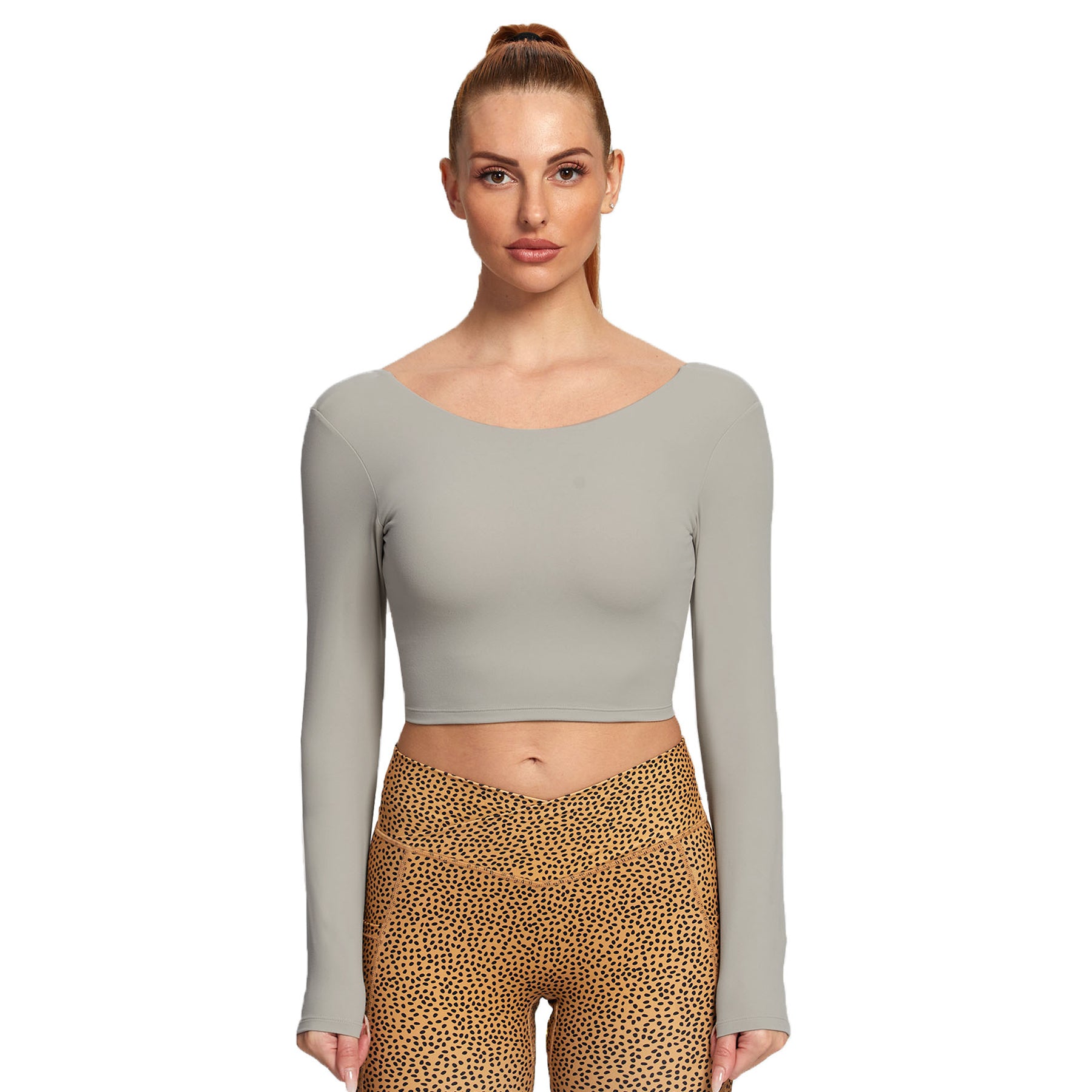Aoxjox "Emma" Twist Back Long Sleeve Crop