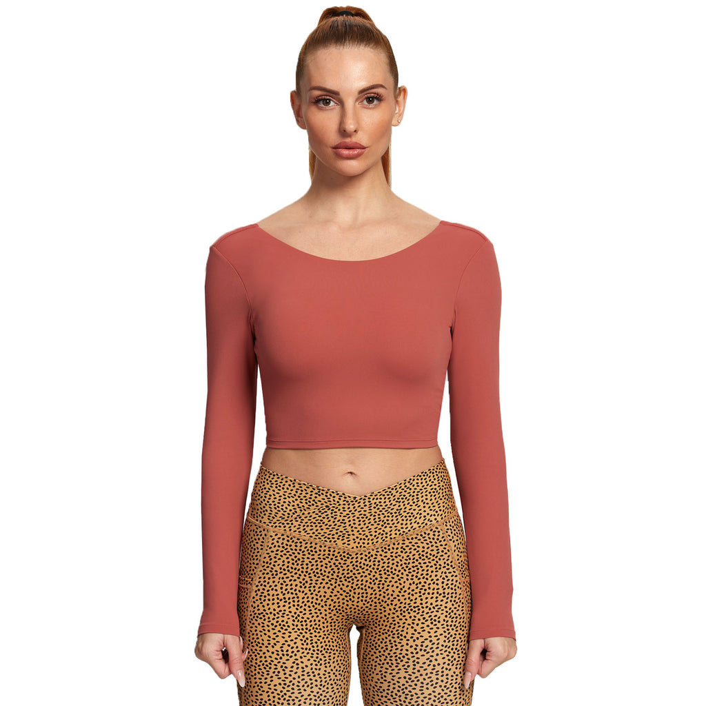 Aoxjox "Emma" Twist Back Long Sleeve Crop