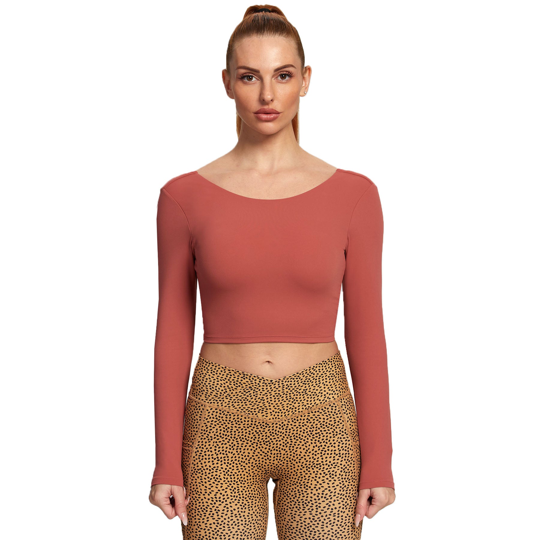 Aoxjox "Emma" Twist Back Long Sleeve Crop