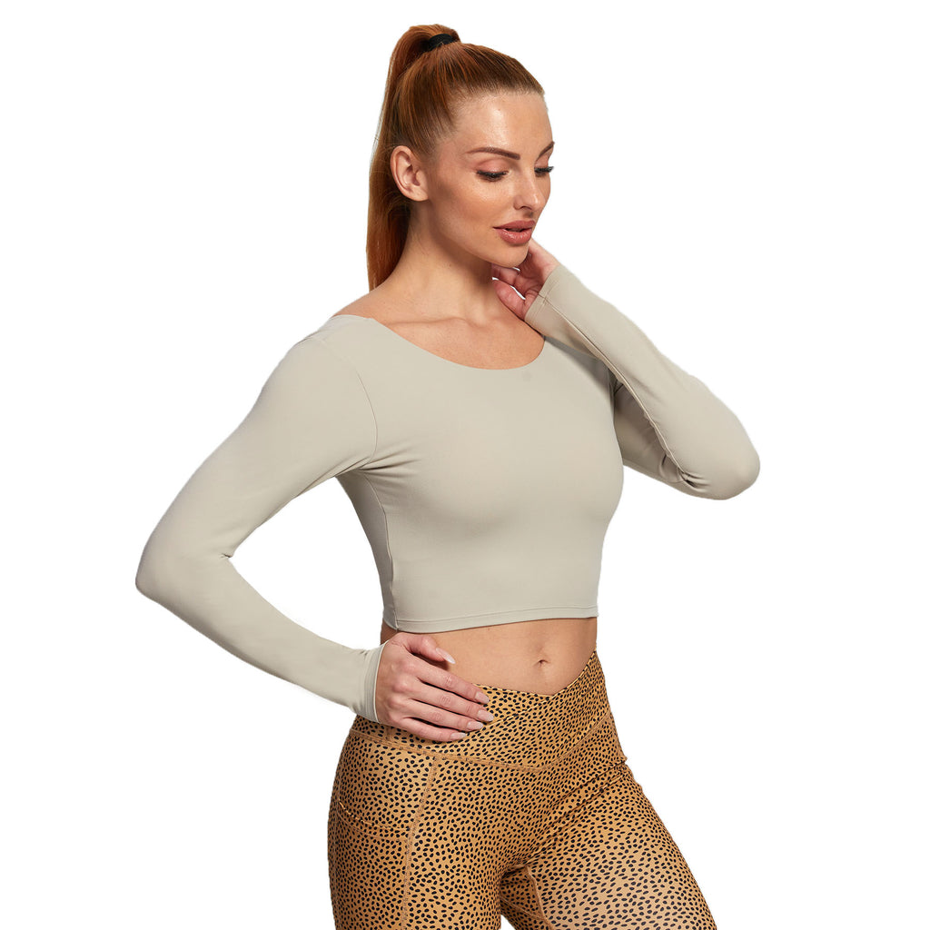Aoxjox "Emma" Twist Back Long Sleeve Crop