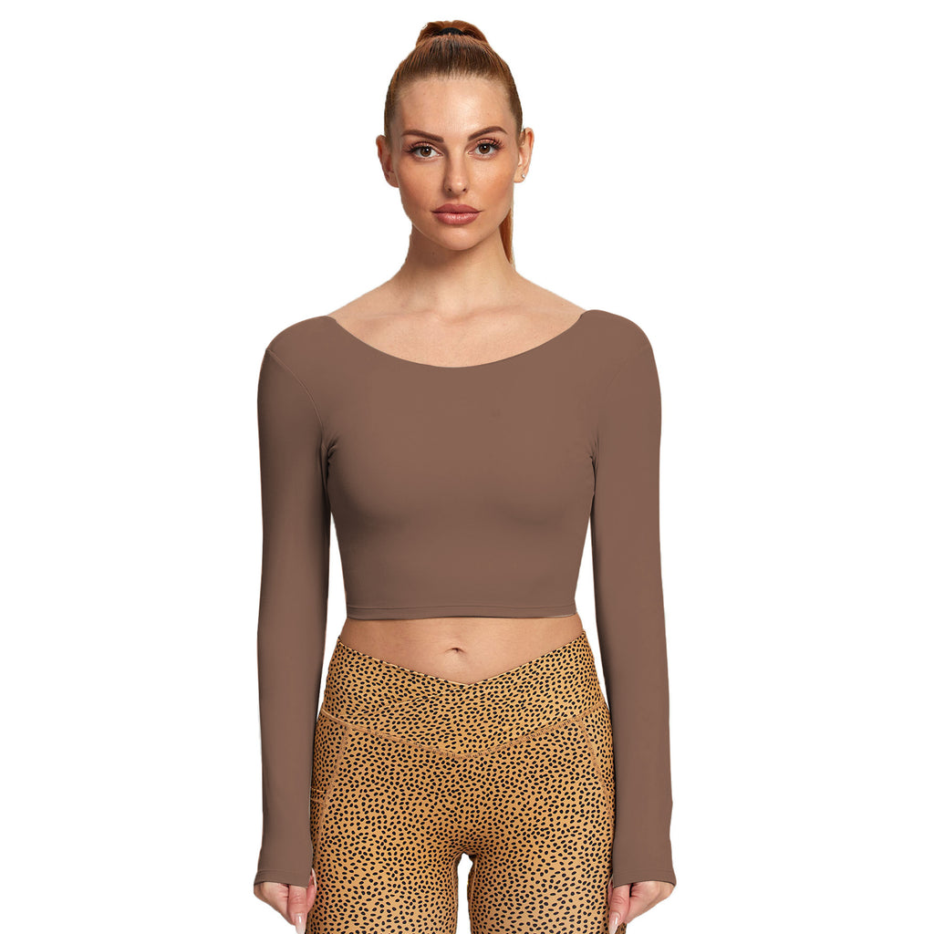 Aoxjox "Emma" Twist Back Long Sleeve Crop