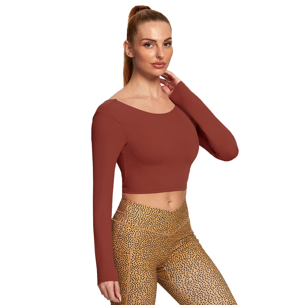 Aoxjox "Emma" Twist Back Long Sleeve Crop
