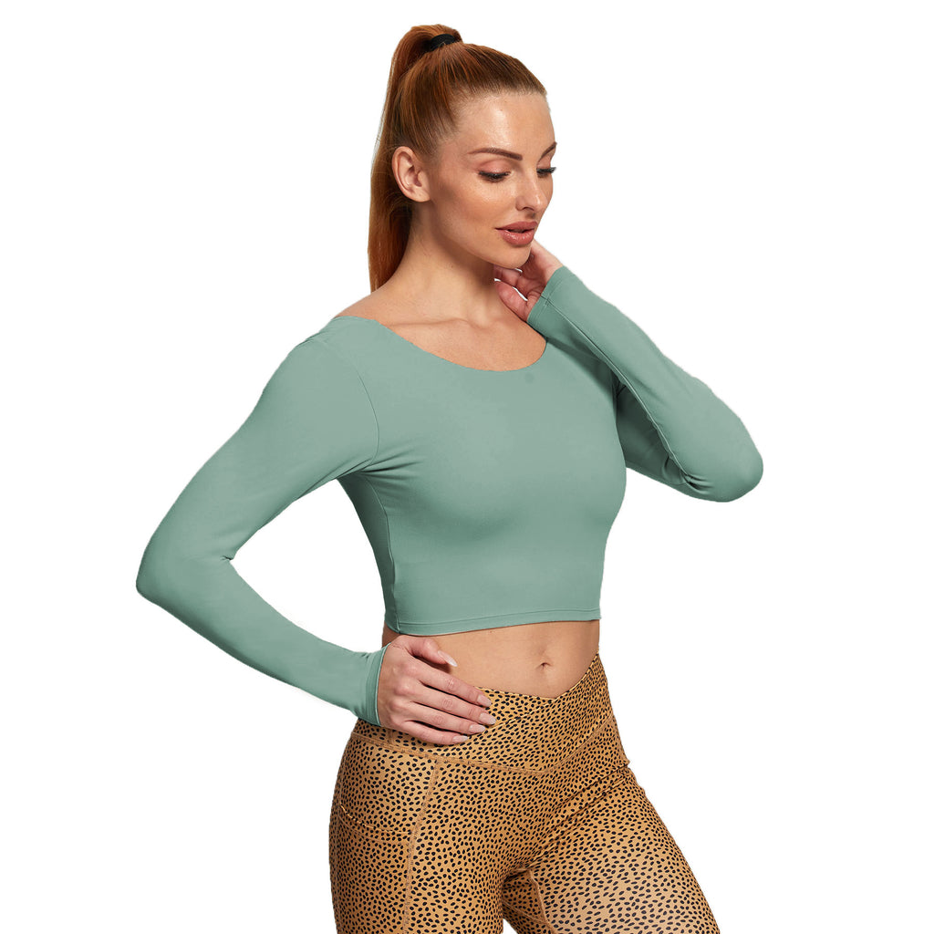 Aoxjox "Emma" Twist Back Long Sleeve Crop