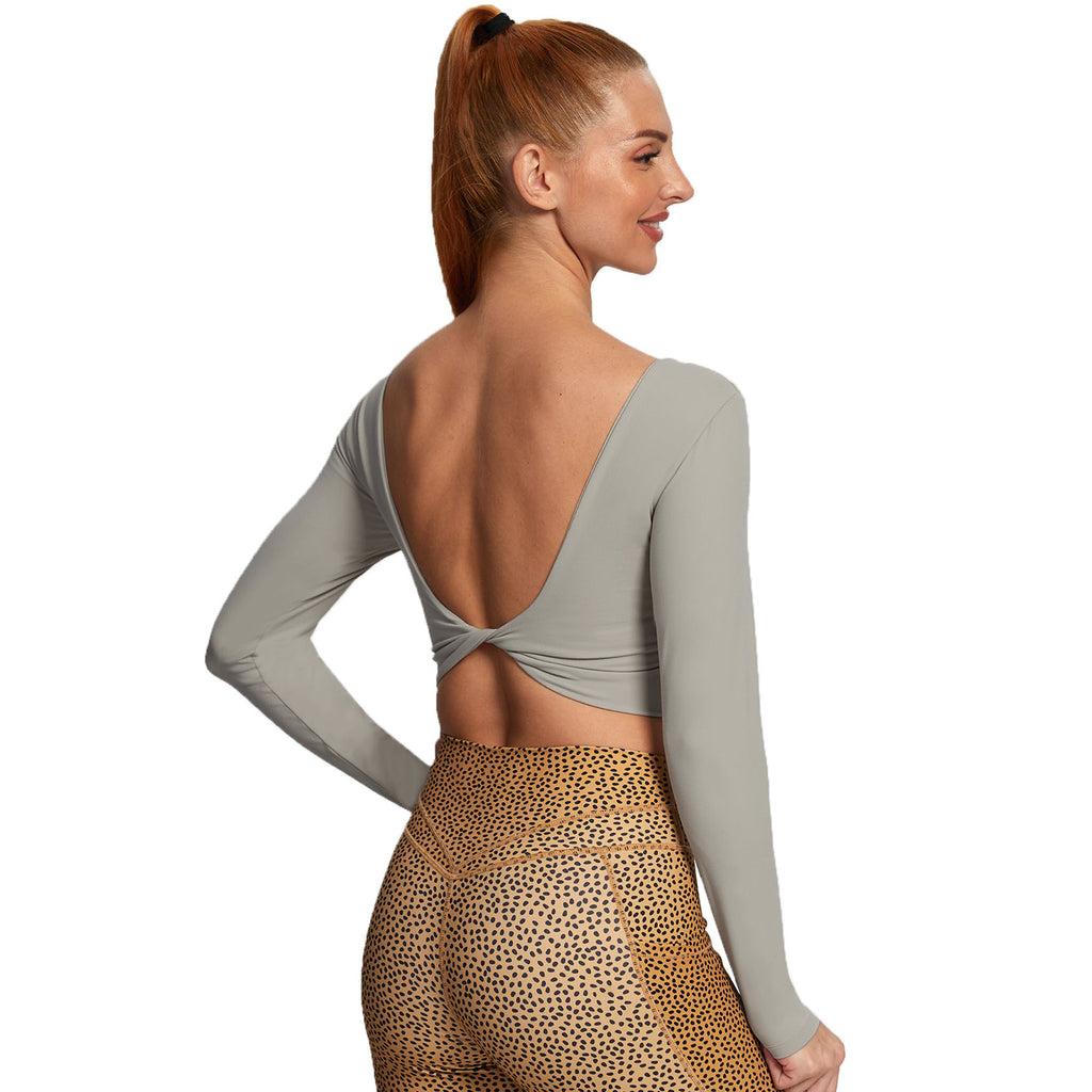 Aoxjox "Emma" Twist Back Long Sleeve Crop