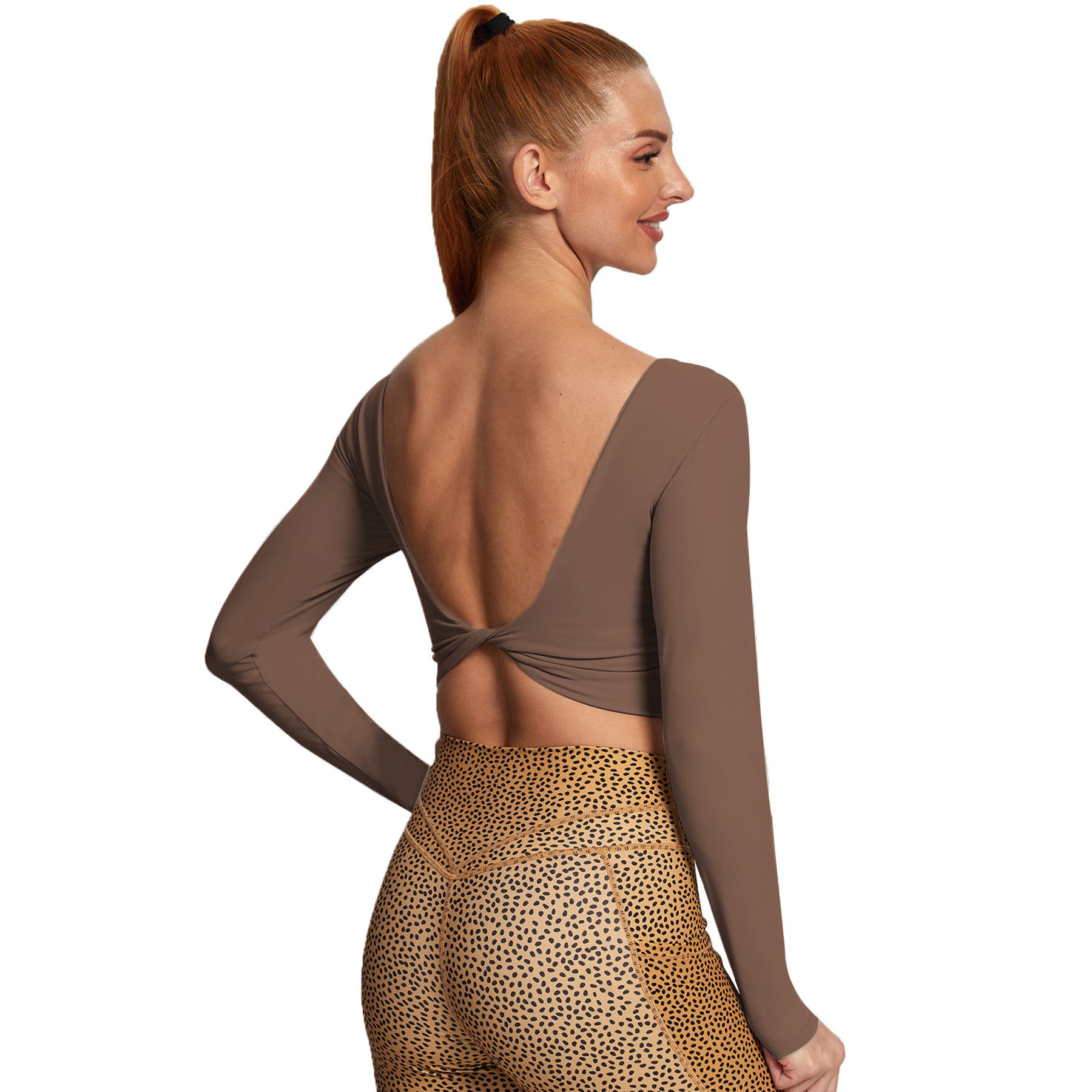 Aoxjox "Emma" Twist Back Long Sleeve Crop