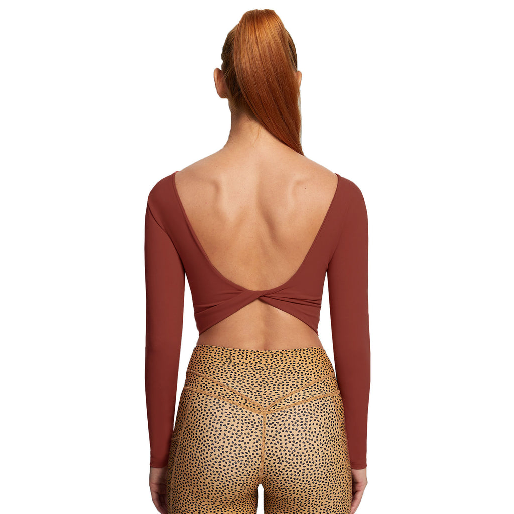 Aoxjox "Emma" Twist Back Long Sleeve Crop