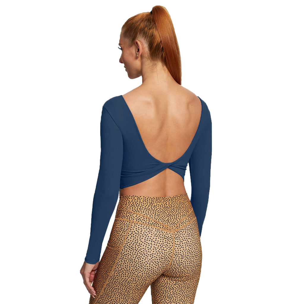 Aoxjox "Emma" Twist Back Long Sleeve Crop