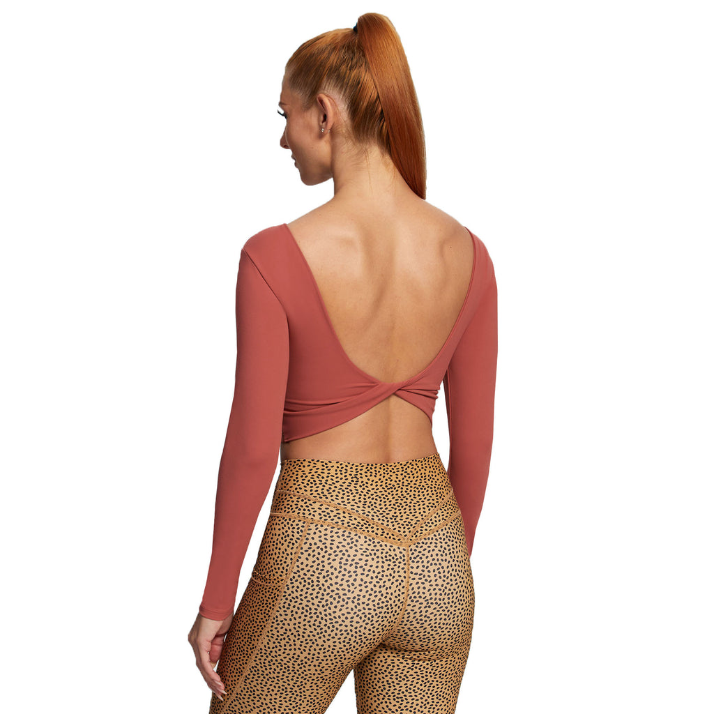 Aoxjox "Emma" Twist Back Long Sleeve Crop