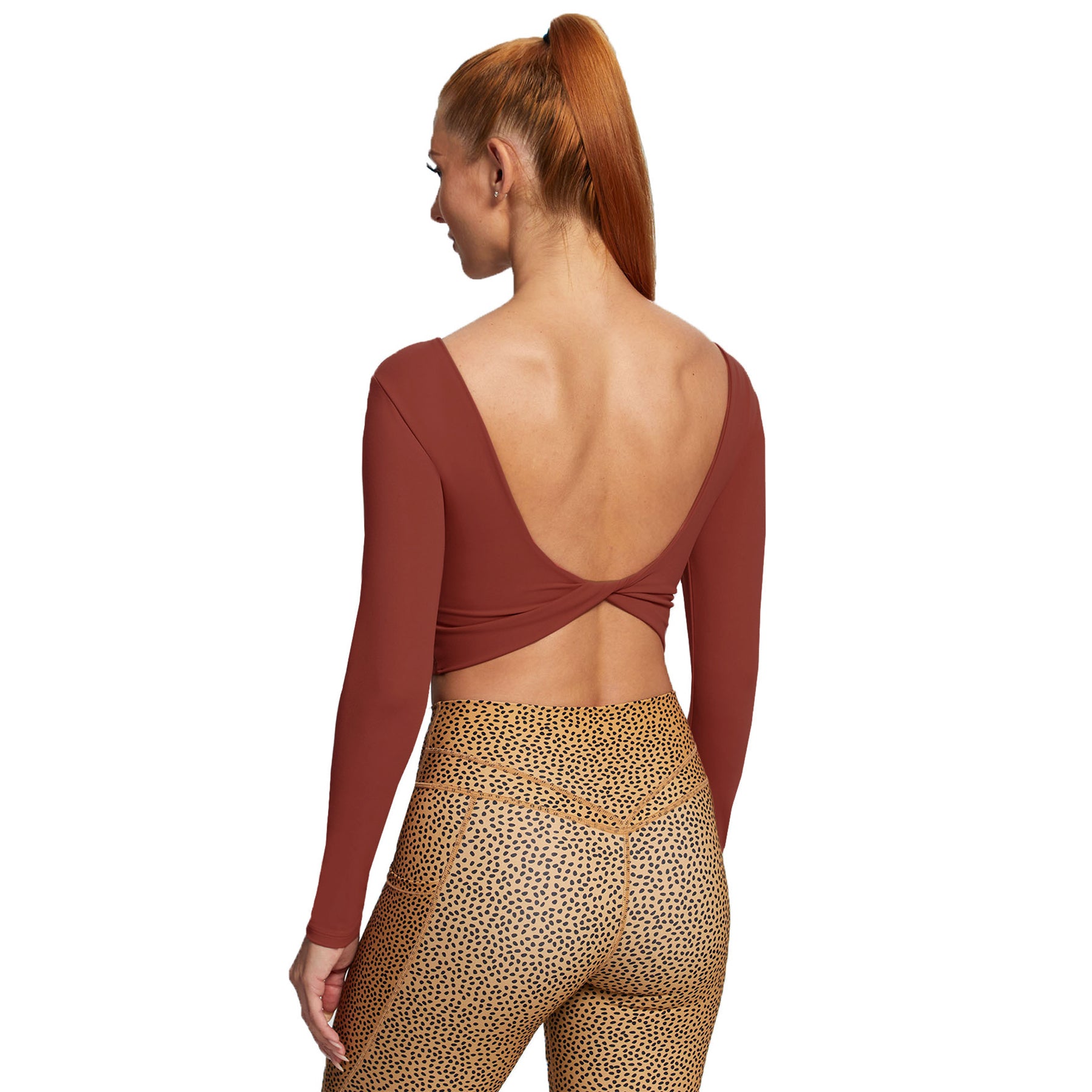 Aoxjox "Emma" Twist Back Long Sleeve Crop