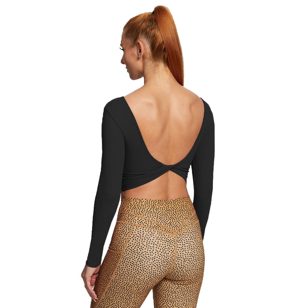 Aoxjox "Emma" Twist Back Long Sleeve Crop