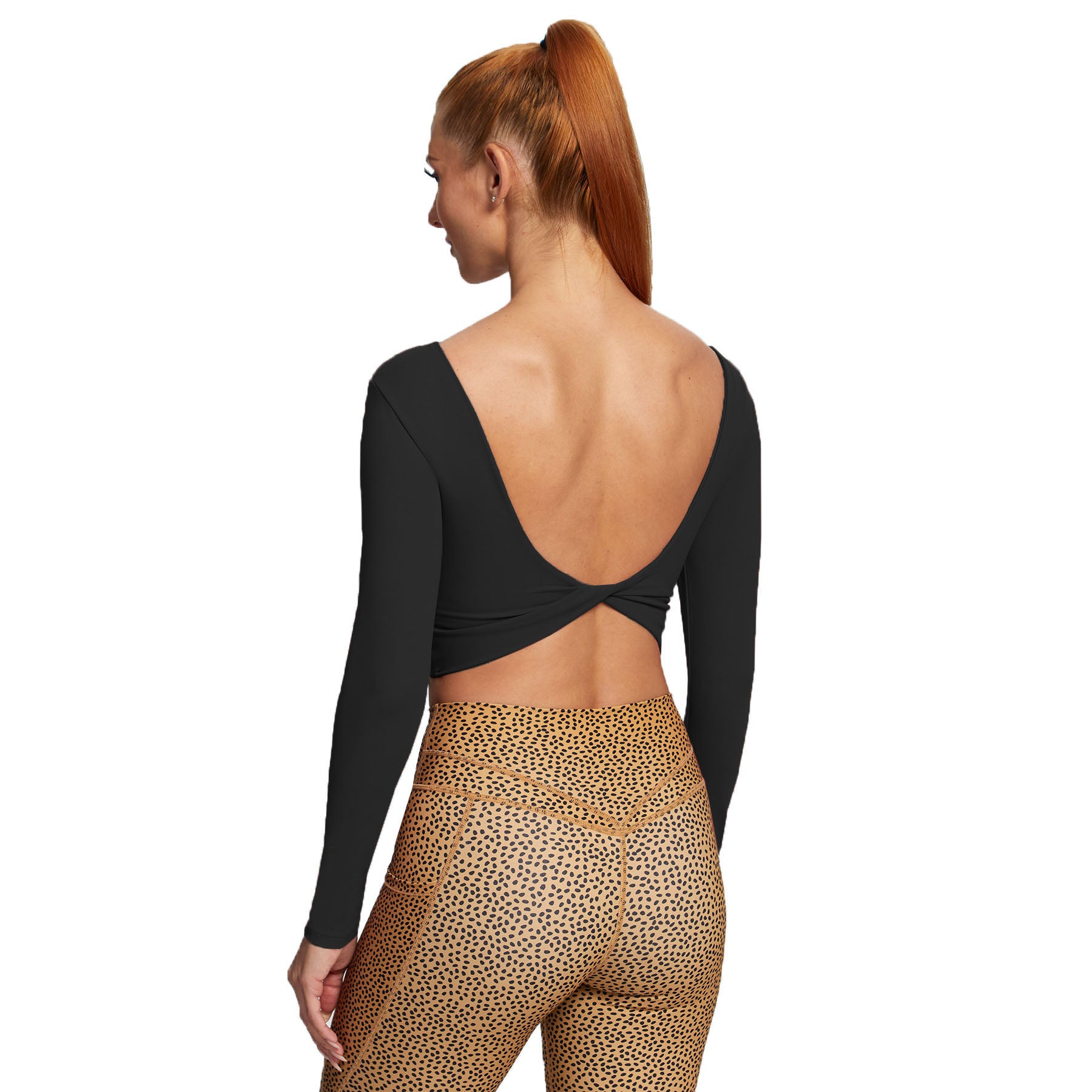 Aoxjox "Emma" Twist Back Long Sleeve Crop