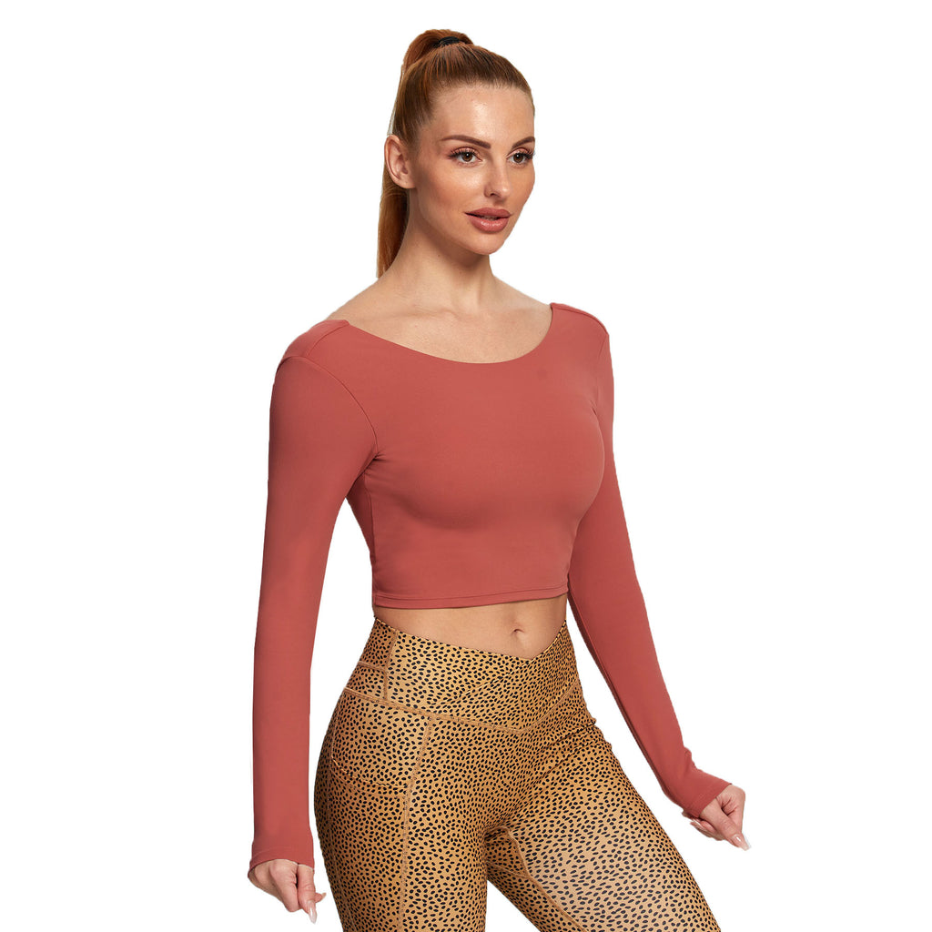 Aoxjox "Emma" Twist Back Long Sleeve Crop