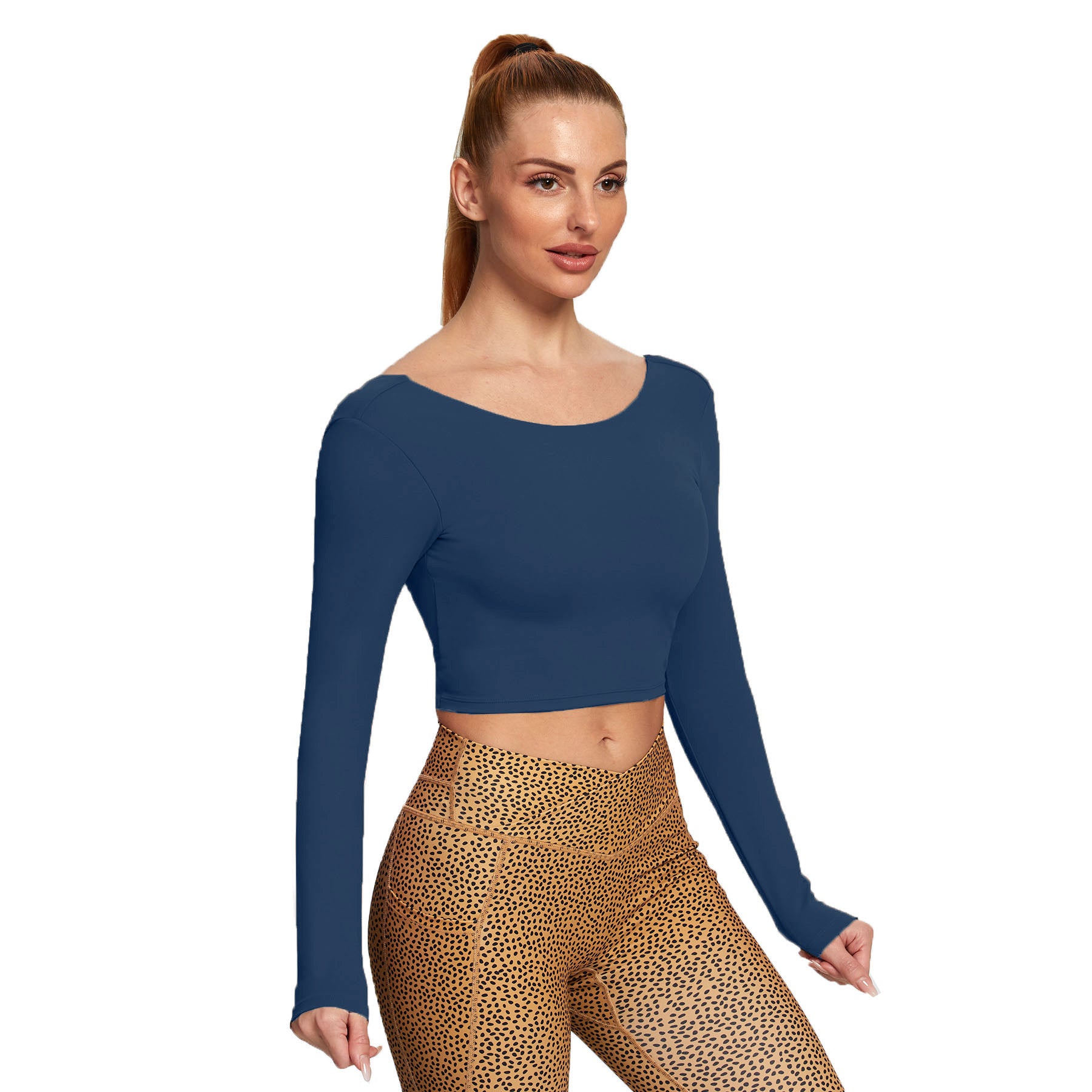 Aoxjox "Emma" Twist Back Long Sleeve Crop