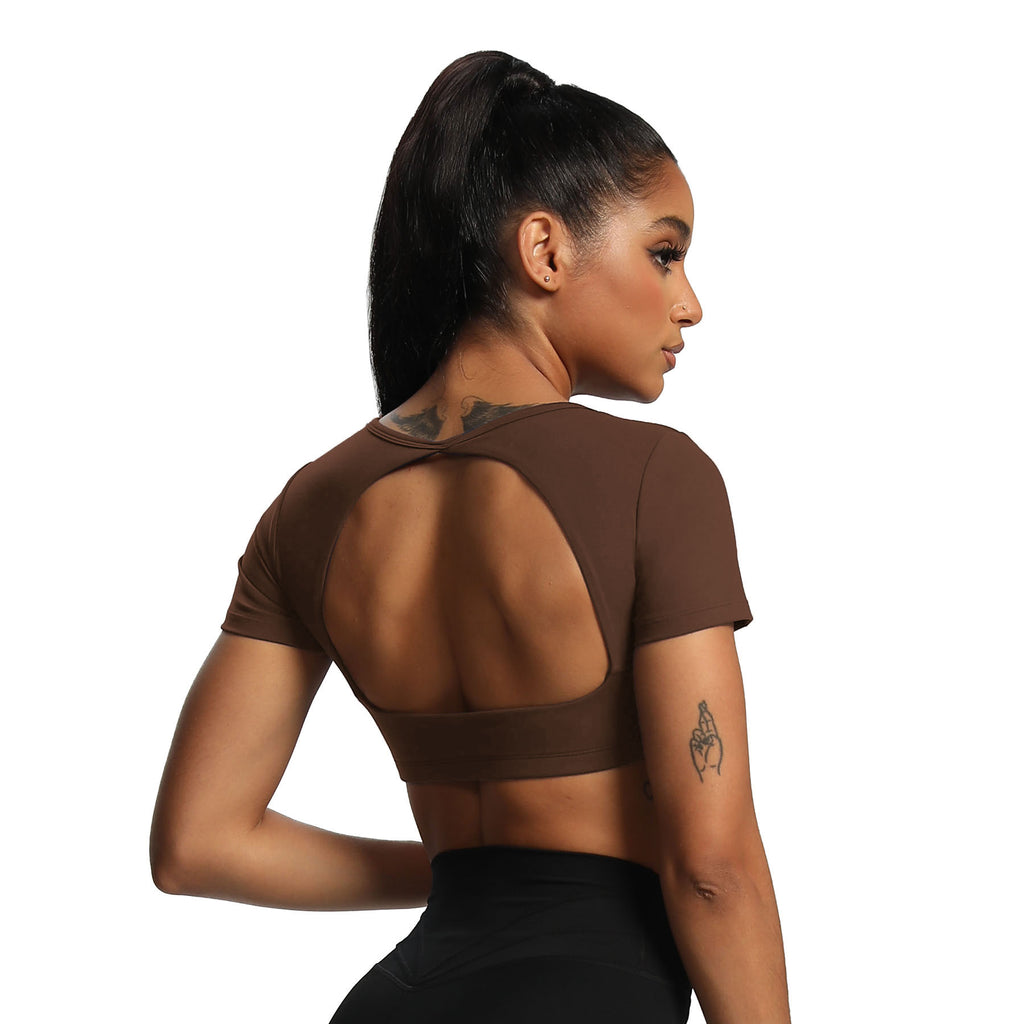 Aoxjox "Clarissa" Crop Top Short Sleeve