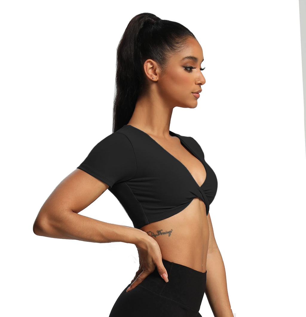 Aoxjox "Deep V Short Sleeve" Crop
