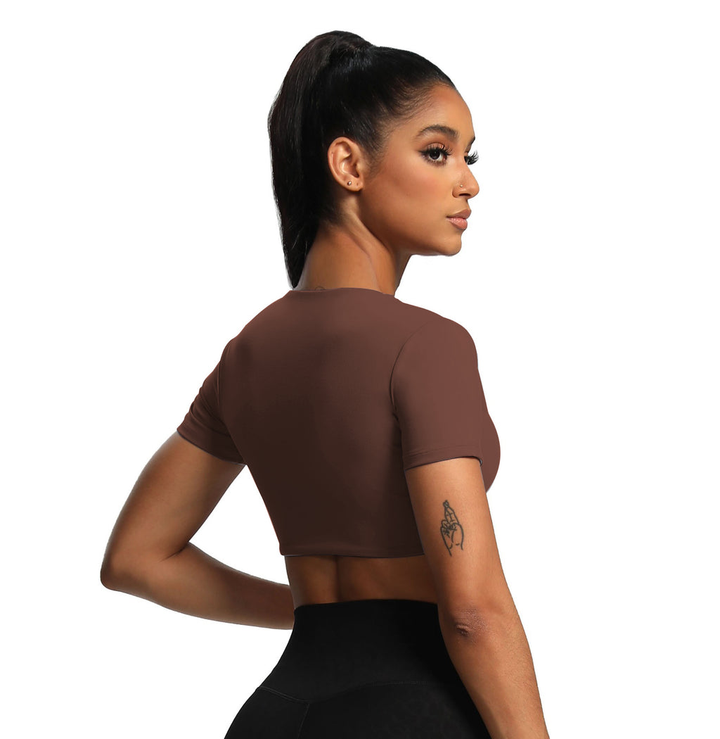 Aoxjox "Deep V Short Sleeve" Crop