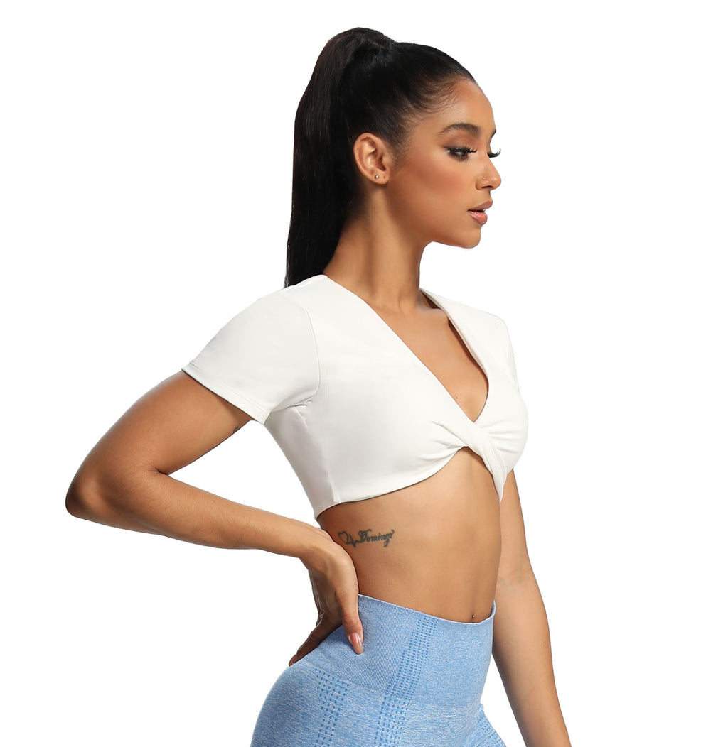 Aoxjox "Deep V Short Sleeve" Crop