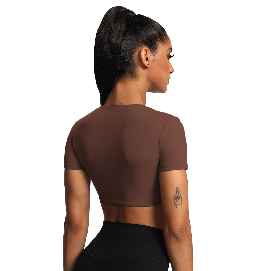 Aoxjox "Deep V Short Sleeve" Crop