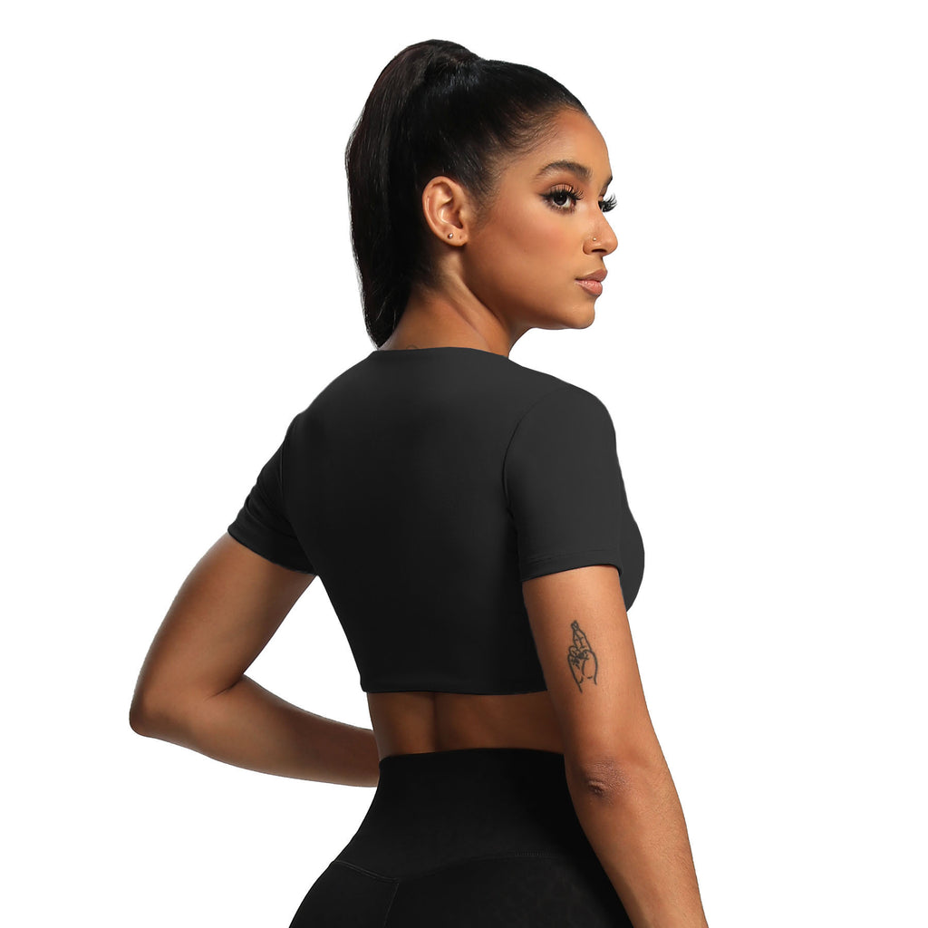 Aoxjox "Deep V Short Sleeve" Crop