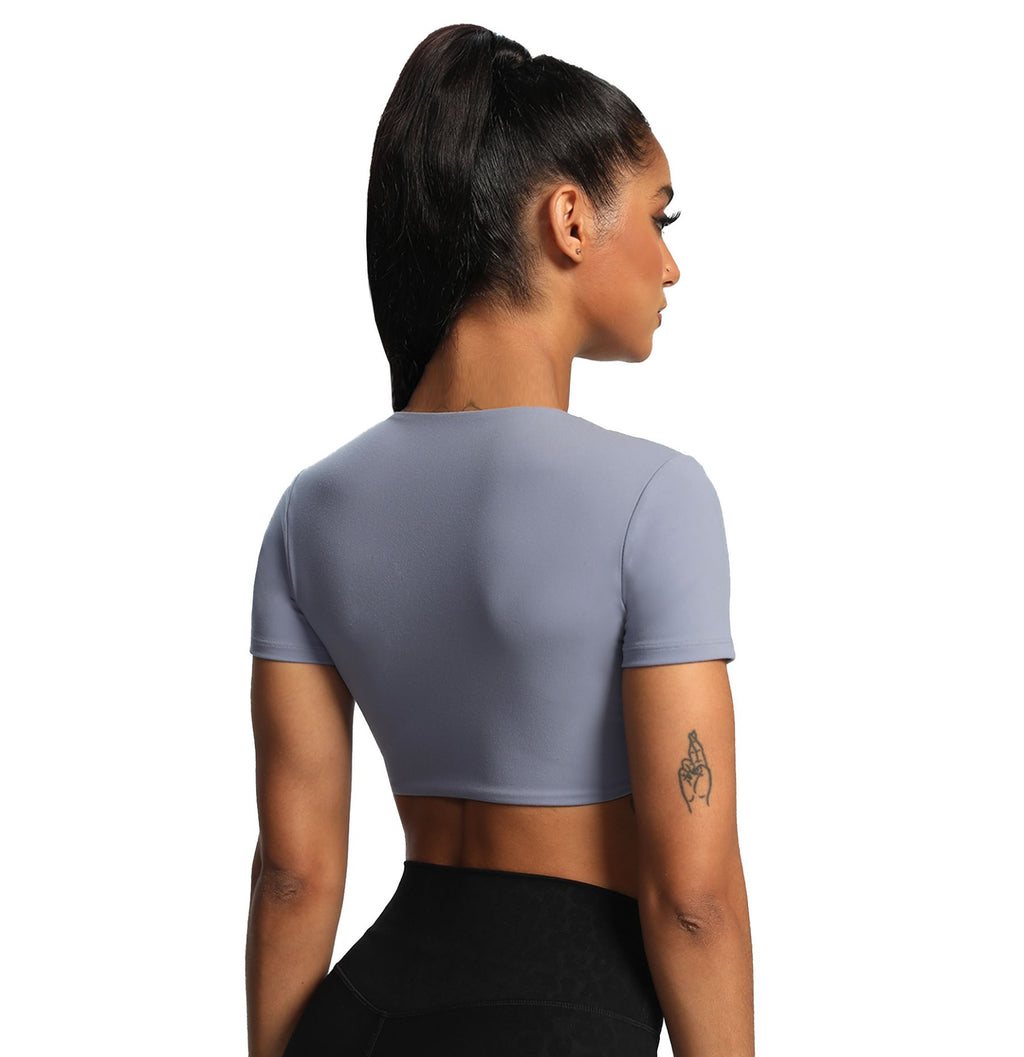 Aoxjox "Deep V Short Sleeve" Crop