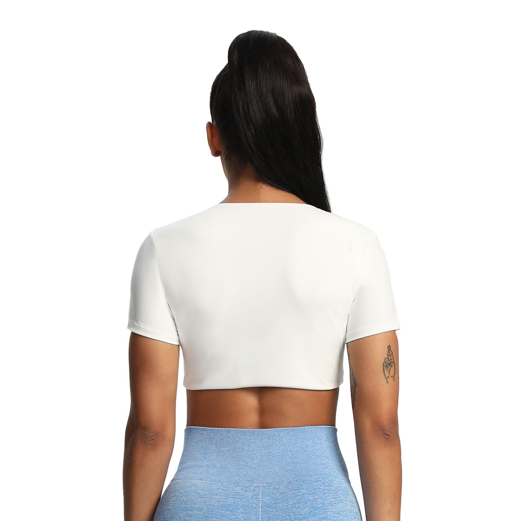 Aoxjox "Deep V Short Sleeve" Crop