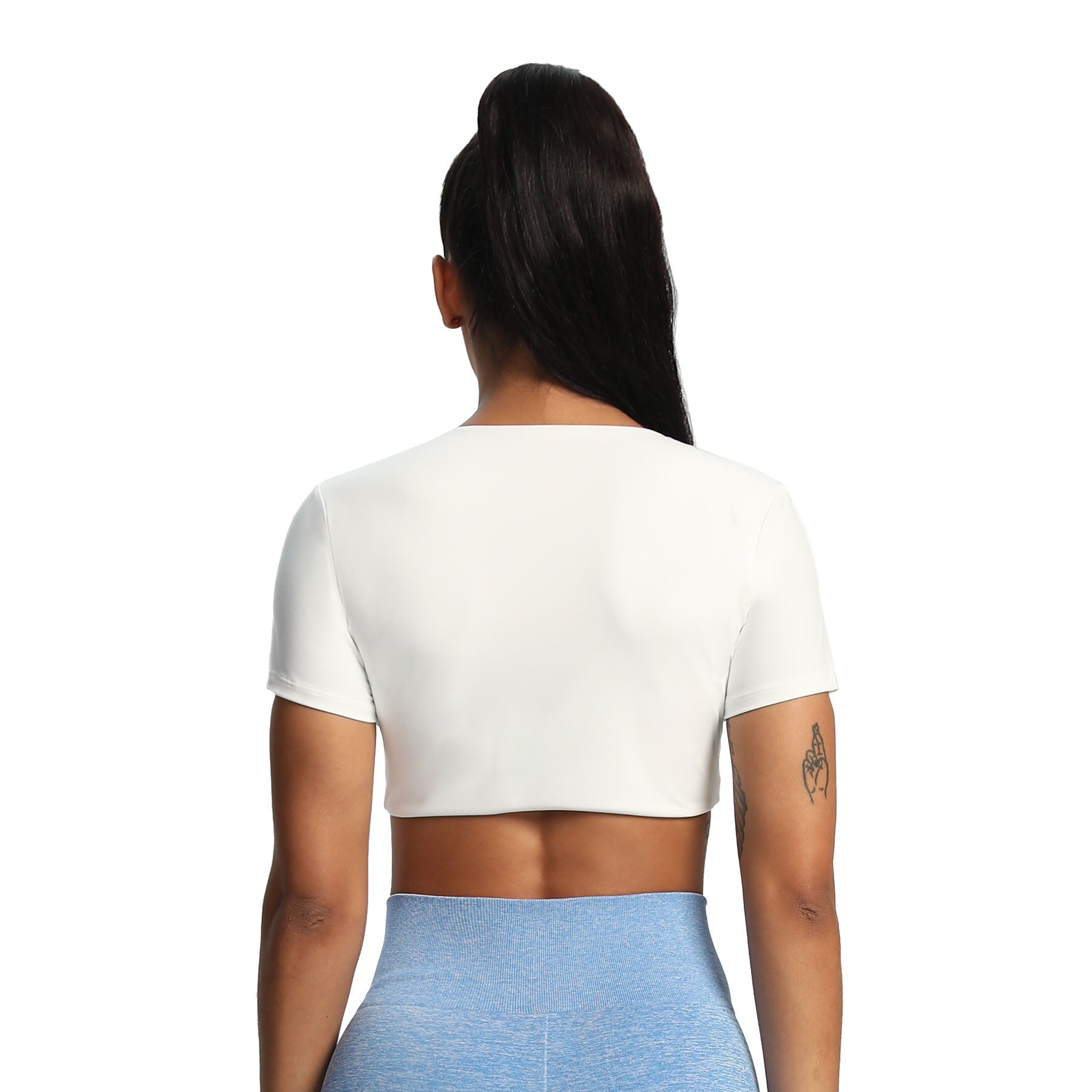 Aoxjox "Deep V Short Sleeve" Crop