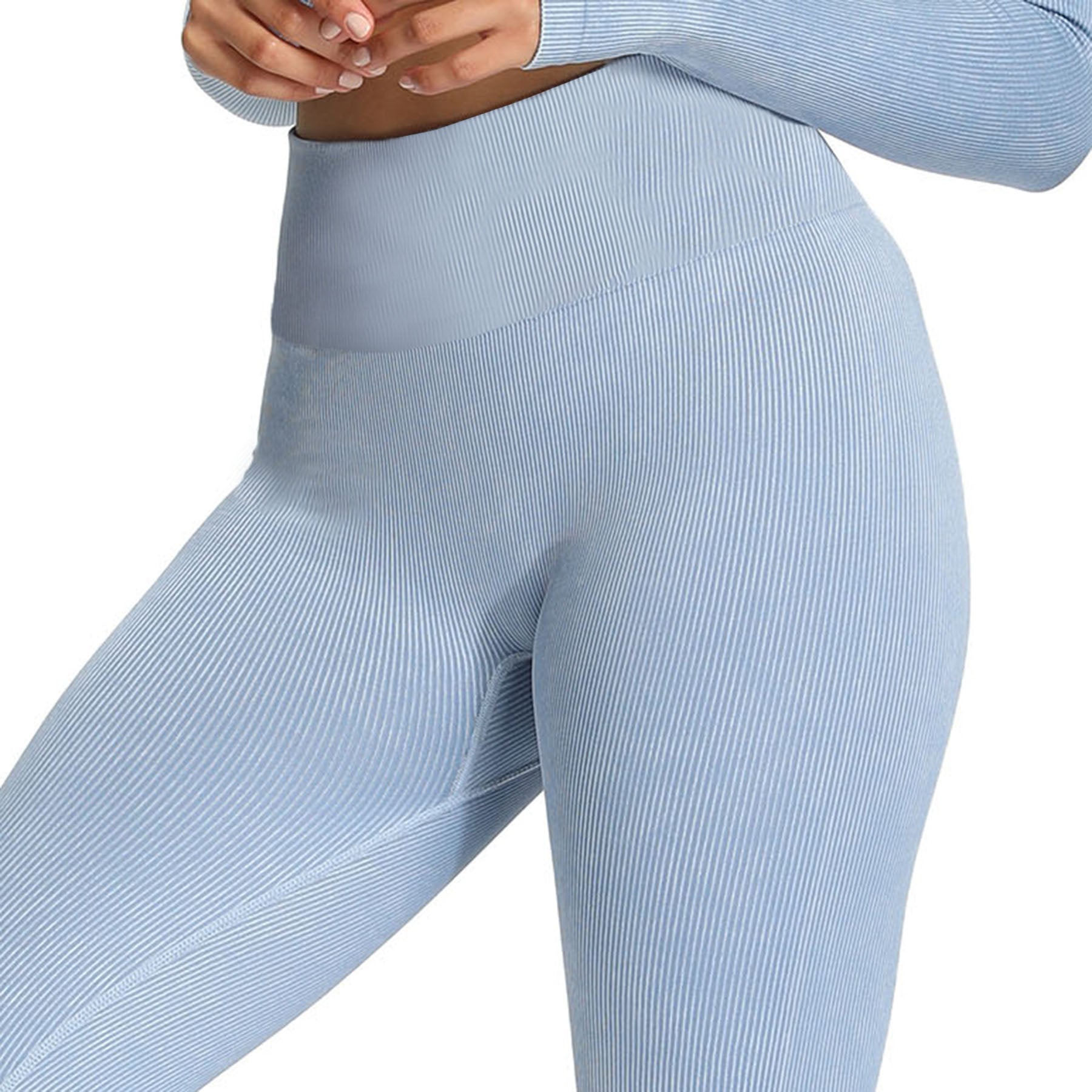 Aoxjox Women's Ribbed Washed Seamless Leggings